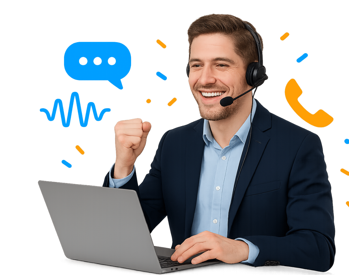 Brisbane AI voice chatbot answering a customer phone call, booking a time and texting a confirmation.